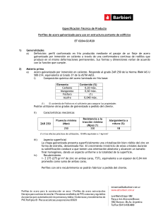 Especificación Técnica Perfiles Acero Galvanizado
