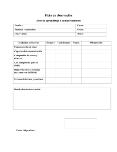 Ficha de Observación: Aprendizaje y Comportamiento