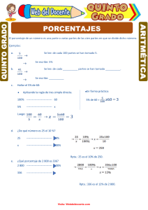Porcentajes: Ejercicios de Aritmética para Primaria