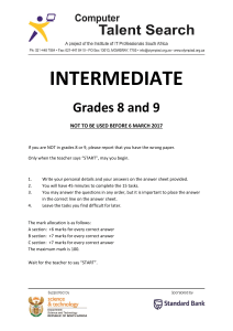 Grades 8-9 Computer Talent Search Exam Paper