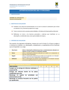 Autoevaluación PIE: Rol y Funciones del Especialista