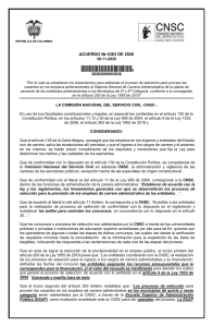 Acuerdo CNSC: Selección Personal Municipios 5ª y 6ª Categoría