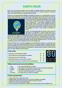 Earth Hour Worksheet: Environmental Awareness & Action