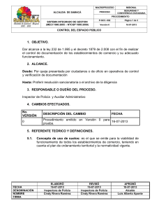 Procedimiento Control Espacio Público Alcaldía Samacá
