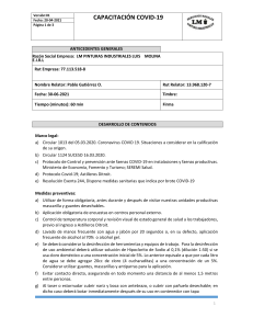 Capacitación COVID-19: LM Pinturas Industriales