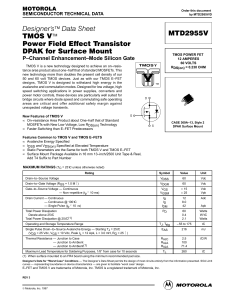 MTD2955V TMOS Power FET Datasheet | 60V, 12A