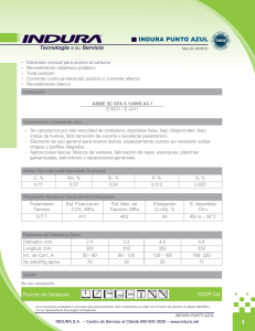 INDURA PUNTO AZUL: Electrodo para Acero al Carbono | Datos Técnicos