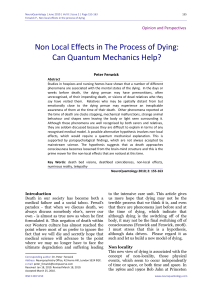 Non-Local Effects in Dying: Quantum Mechanics & Consciousness