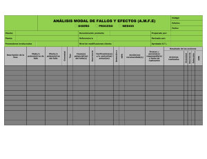 Formulario AMFE: Análisis Modal de Fallos y Efectos
