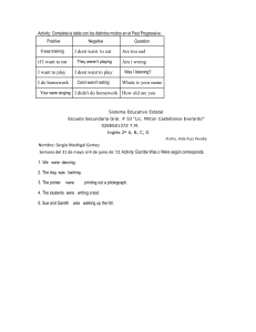 Past Progressive Tense Worksheet - English Grammar