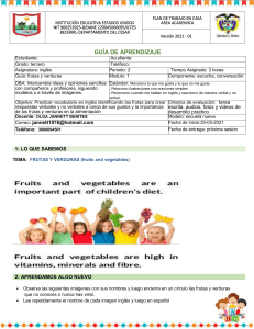 Guía de Inglés: Frutas y Verduras - 3er Grado
