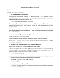 Examen Derecho Ecológico: Ecosistemas y Desarrollo Sostenible
