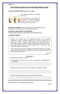 Fe y Celebraciones: Hoja de Trabajo para Niños