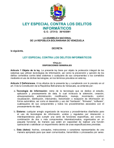 Ley Especial Contra Delitos Informáticos - Venezuela