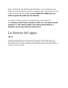 pH y Dureza del Agua: Definiciones y Escalas