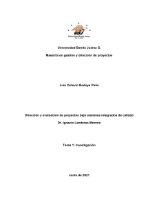ISO 9001: Investigación sobre Manual de Calidad en Gestión de Proyectos