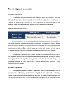 Plan Estratégico: Crecimiento, Diferenciación y Valor