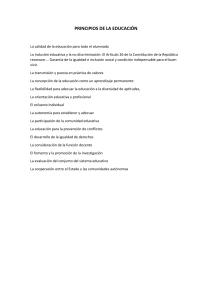 Principios de la Educación: Calidad, Inclusión y Valores