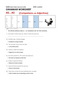 As...As Comparisons Grammar Worksheet