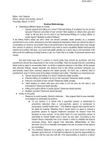 Kantian Ethics & Crime: Analysis of Death Penalty & Breivik Case
