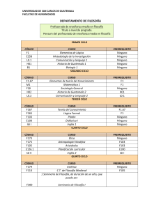 Plan de Estudios Filosofía USAC