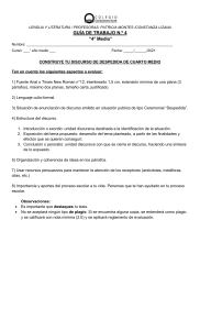 Guía para Discurso de Despedida 4° Medio Lengua y Literatura