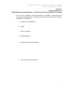 Factores Psicosociales: Metodologías de Identificación