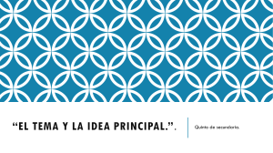 Tema e Idea Principal: Hoja de Trabajo para Secundaria