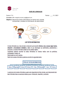 Guía de Lenguaje: Textos Informativos 4° Grado
