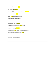 Sensory Verbs & Adjectives Exercise