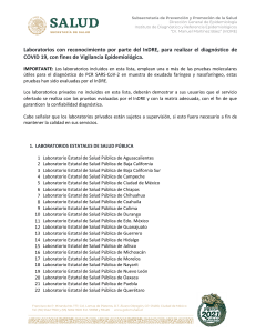 Laboratorios de Pruebas COVID-19 en México (Reconocidos por InDRE)