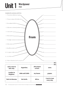 'From' Preposition Worksheet - A2 English Grammar Practice