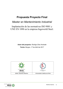 Propuesta Proyecto Final: ISO 9001 y UNE EN 1090