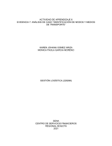 Análisis de Modos y Medios de Transporte - Logística