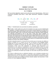 Enzimas y Catálisis: Mecanismo Enzimático y Método Lineweaver-Burk