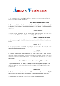 Áreas y Volúmenes: Ejercicios de Matemáticas Resueltos