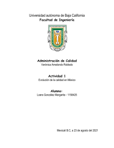 Evolución de la Calidad en México: Tarea Académica