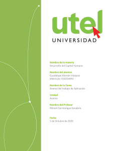 Desarrollo del Capital Humano: Avance Trabajo Aplicación