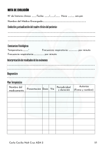 Nota de Evolución Médica - Registro del Paciente