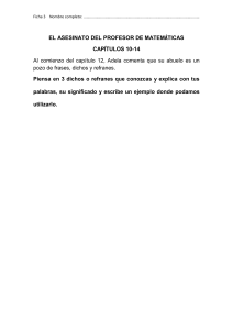 El Asesinato del Profesor de Matemáticas: Refranes y Dichos