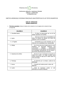 Guía de Ejercicios: Género Dramático - Lengua y Literatura