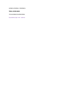 Química: Ácido-Base, Titulaciones y Equivalentes