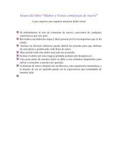 Frases del libro Martes y Venus comienzan de nuevo