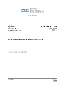 NTE INEN 1108: Requisitos del Agua para Consumo Humano