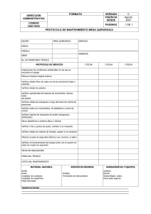Protocolo de Mantenimiento Mesa Quirúrgica