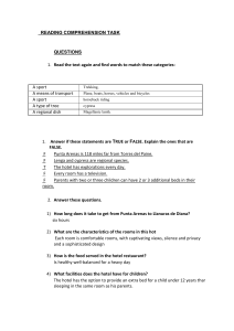Reading Comprehension: Hotel & Patagonia