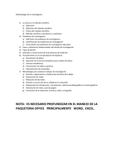 Metodología de la Investigación: Esquema del Curso