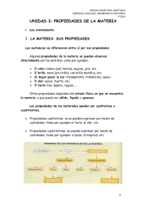 Propiedades de la Materia: Unidad Didáctica 1º ESO