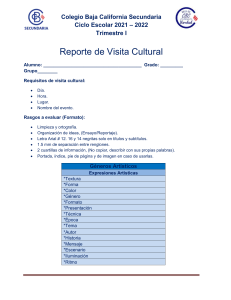 Reporte Visita Cultural - Secundaria Colegio Baja California