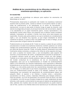 Modelos de Enseñanza-Aprendizaje en la Literatura
